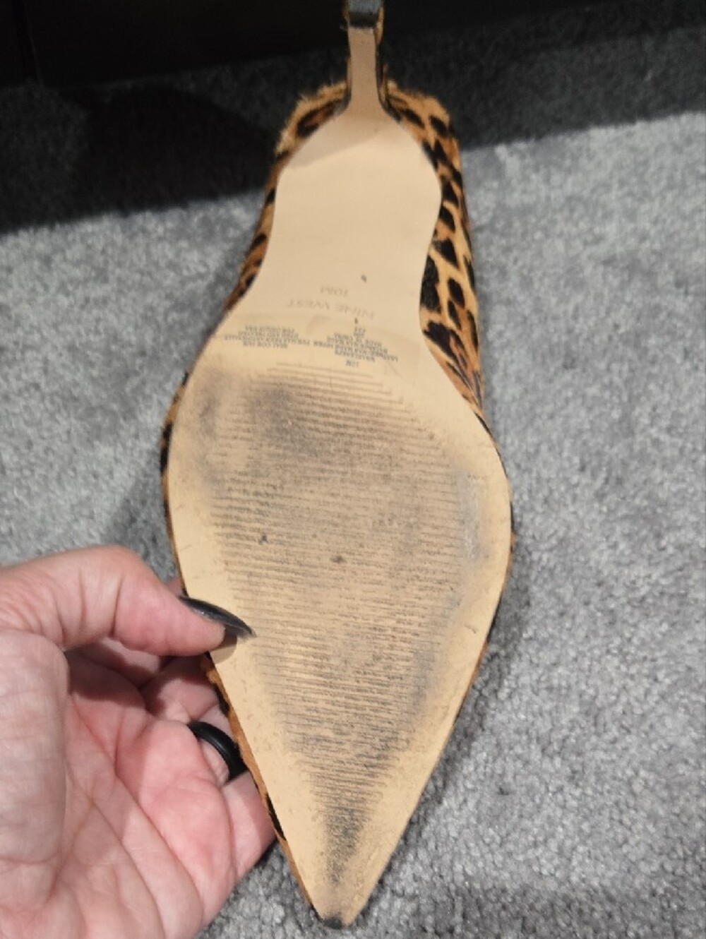 Nine West Leopard Spot Pointed Pumps - Tan & Black - Picture 9 of 9